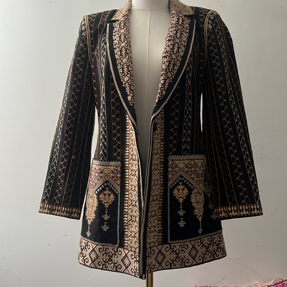 Kobi Halperin Embroidered Alynn Linen Blazer